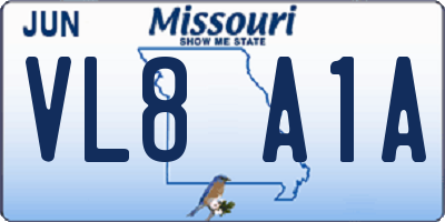 MO license plate VL8A1A