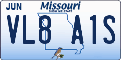 MO license plate VL8A1S
