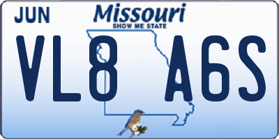MO license plate VL8A6S