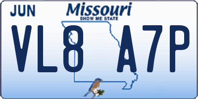 MO license plate VL8A7P