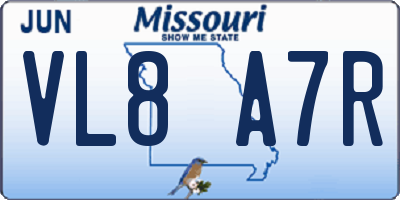 MO license plate VL8A7R