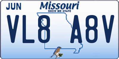 MO license plate VL8A8V