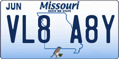 MO license plate VL8A8Y