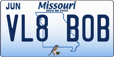 MO license plate VL8B0B