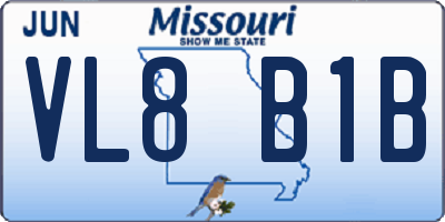 MO license plate VL8B1B