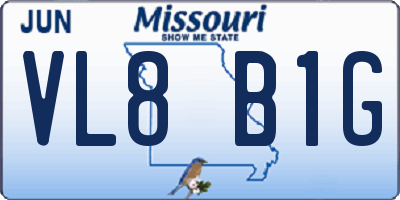 MO license plate VL8B1G