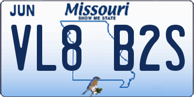 MO license plate VL8B2S
