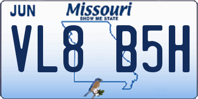 MO license plate VL8B5H
