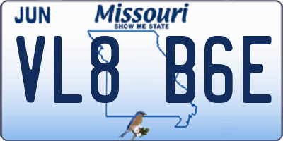 MO license plate VL8B6E