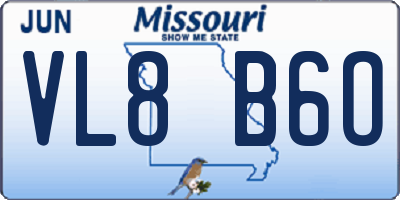 MO license plate VL8B6O