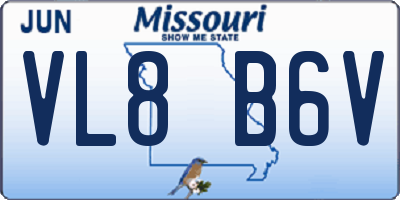 MO license plate VL8B6V