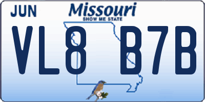 MO license plate VL8B7B