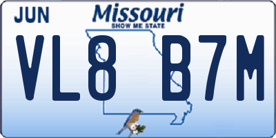 MO license plate VL8B7M