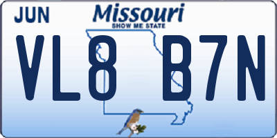MO license plate VL8B7N