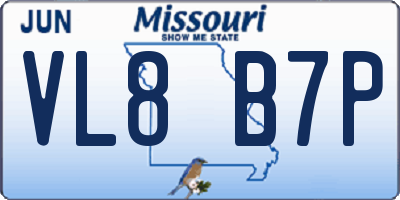 MO license plate VL8B7P