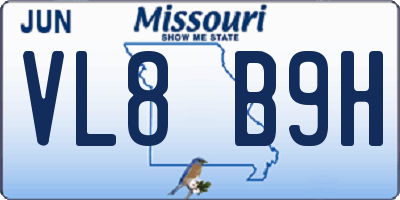 MO license plate VL8B9H