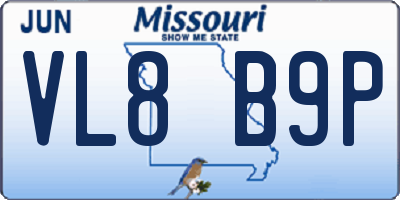 MO license plate VL8B9P