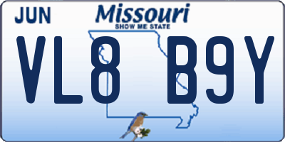 MO license plate VL8B9Y