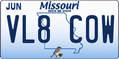 MO license plate VL8C0W