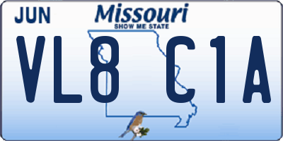 MO license plate VL8C1A