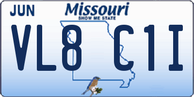 MO license plate VL8C1I