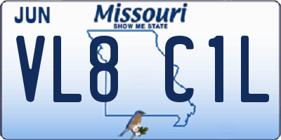 MO license plate VL8C1L