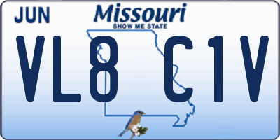 MO license plate VL8C1V
