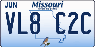 MO license plate VL8C2C