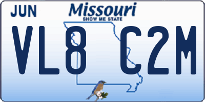 MO license plate VL8C2M