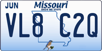 MO license plate VL8C2Q