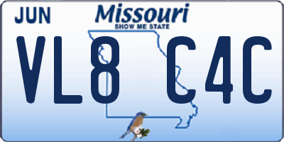 MO license plate VL8C4C