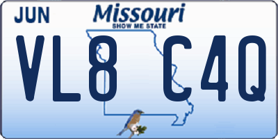 MO license plate VL8C4Q