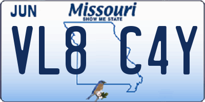 MO license plate VL8C4Y