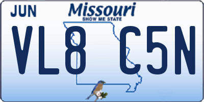 MO license plate VL8C5N