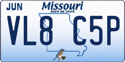 MO license plate VL8C5P