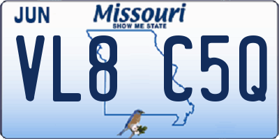 MO license plate VL8C5Q