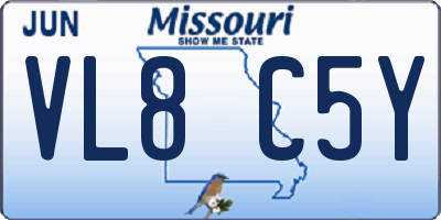 MO license plate VL8C5Y