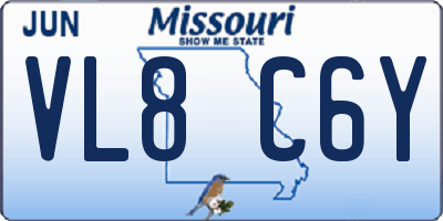 MO license plate VL8C6Y