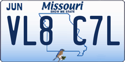 MO license plate VL8C7L