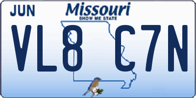 MO license plate VL8C7N