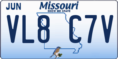 MO license plate VL8C7V
