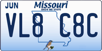 MO license plate VL8C8C