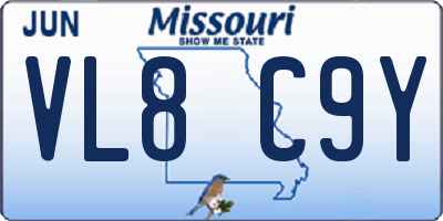 MO license plate VL8C9Y