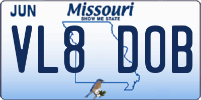 MO license plate VL8D0B