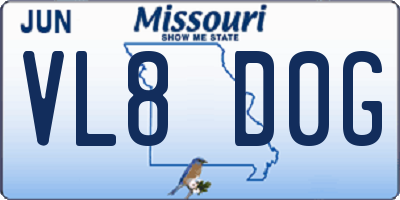 MO license plate VL8D0G