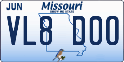 MO license plate VL8D0O