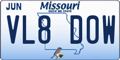 MO license plate VL8D0W