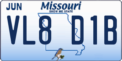 MO license plate VL8D1B