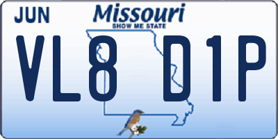 MO license plate VL8D1P