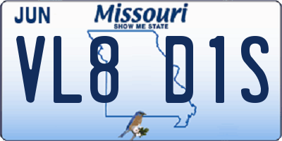 MO license plate VL8D1S